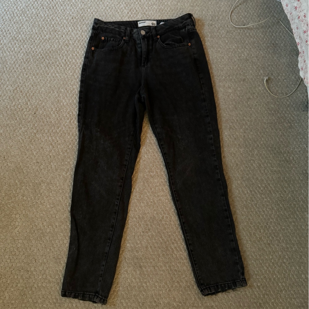 Black straight leg jeans